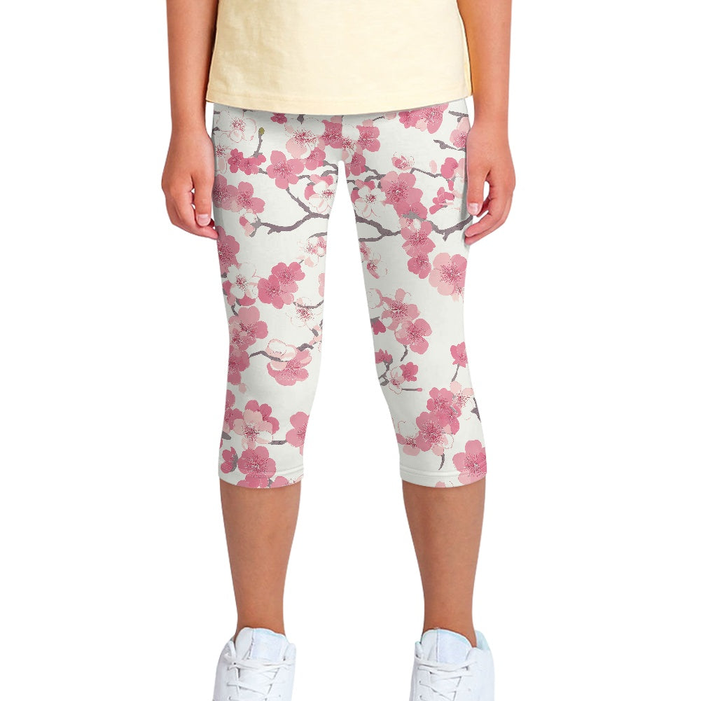 Cherry Blossom Kids' Capri Yoga Pants