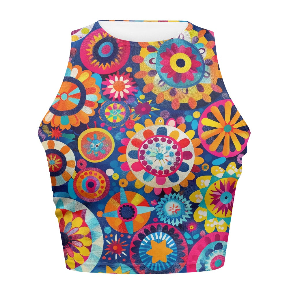 Colorful Floral Women Tight Tank Tops