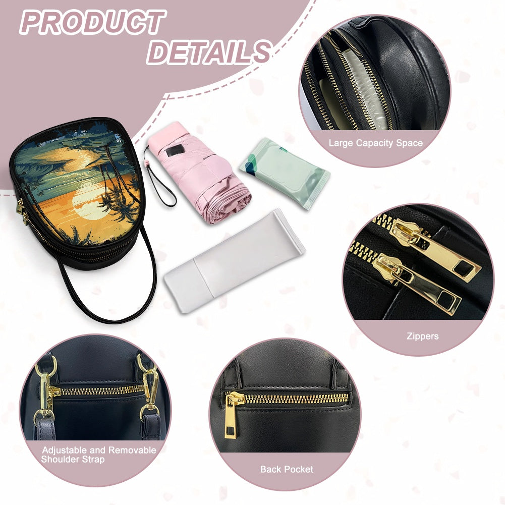 Sunset Beach Elegant Double-Layer Women’s Leather Square Bag