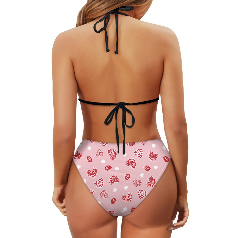 Zebra Heart Pattern Bikini