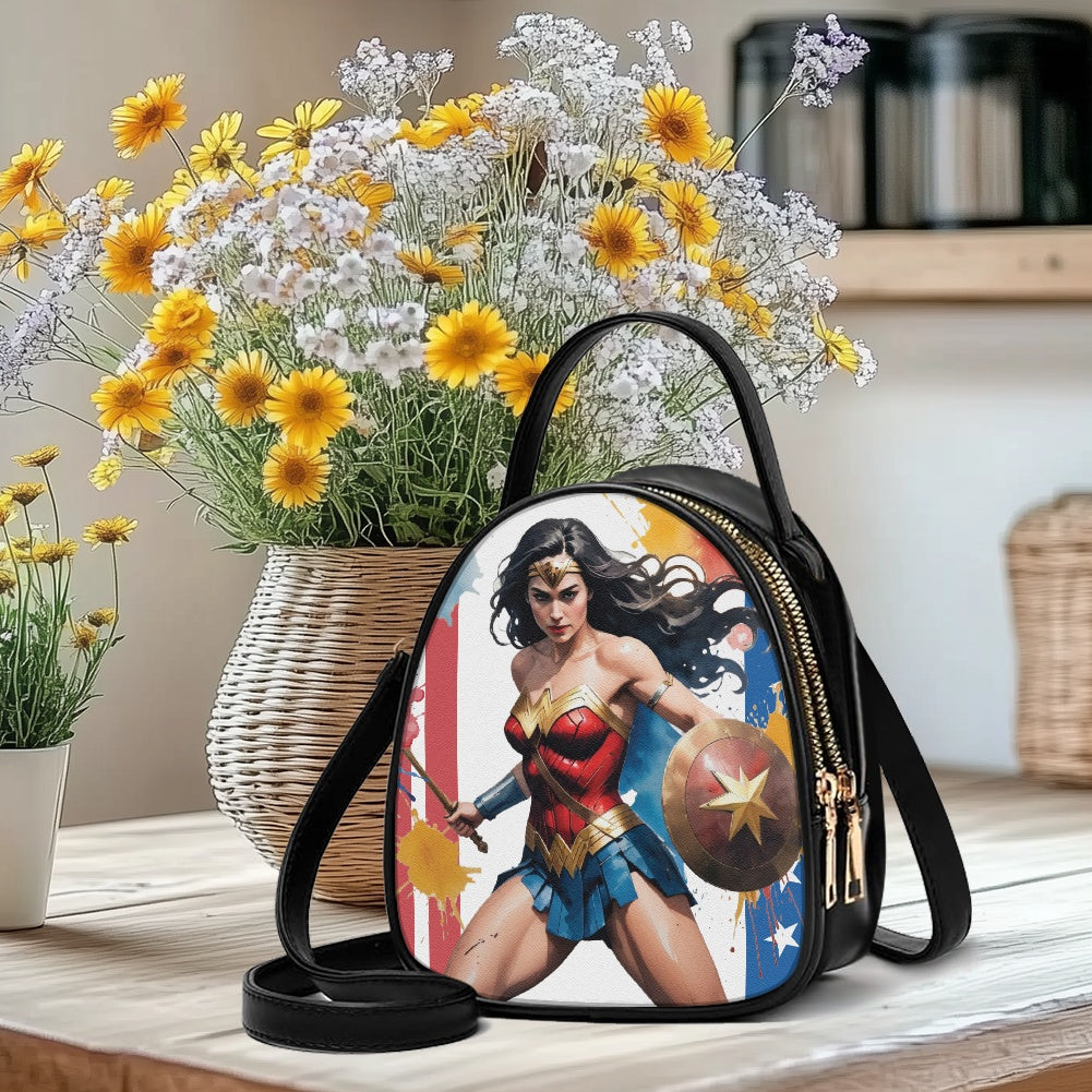 Wonder Woman Bold Double-Layer Women’s Leather Square Bag