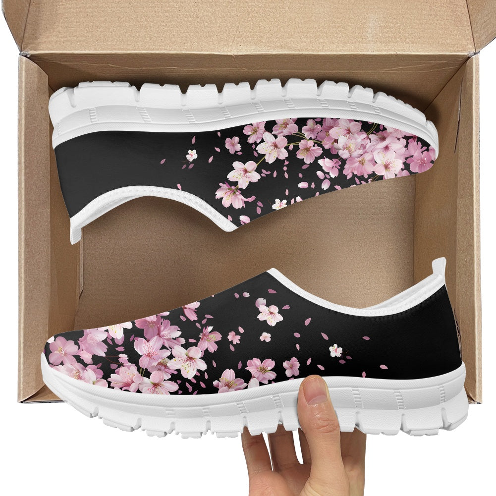 Black Cherry Blossom Low-Cut Casual Shoes