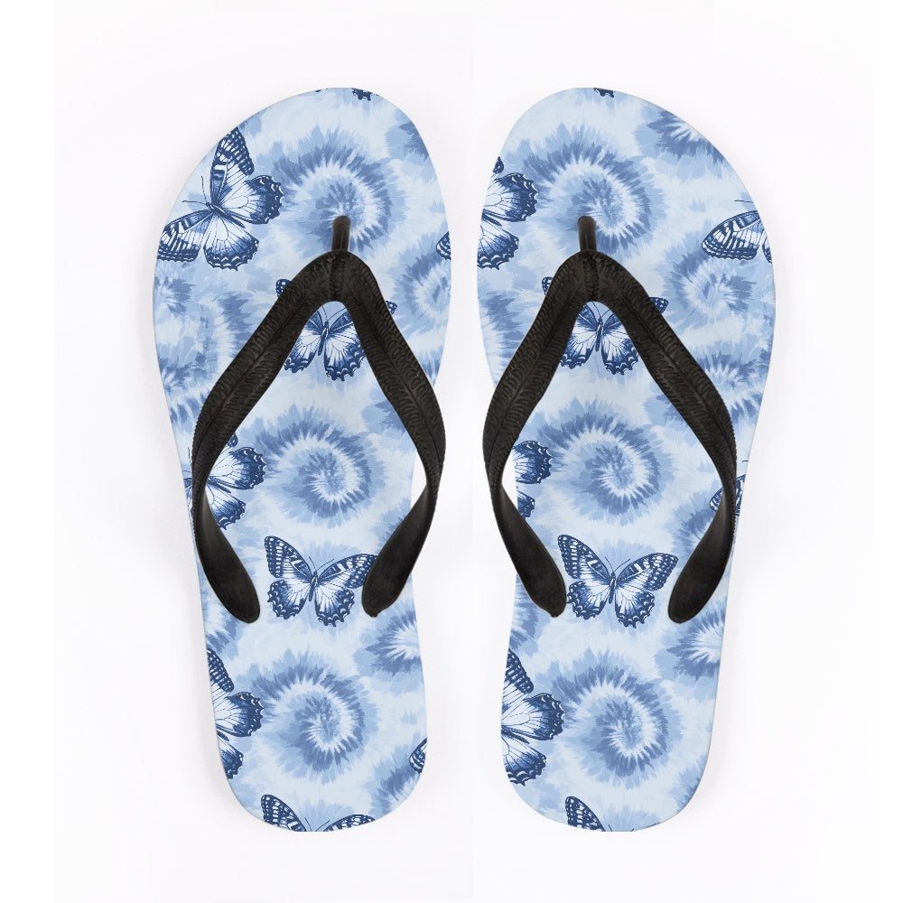 Butterfly Tie-Dye Print Flip Flops