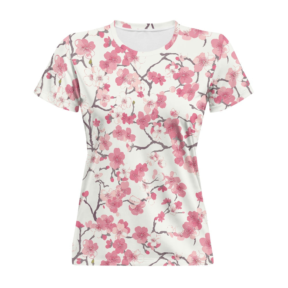Cherry Blossom Ladies' Round Neck T-Shirt