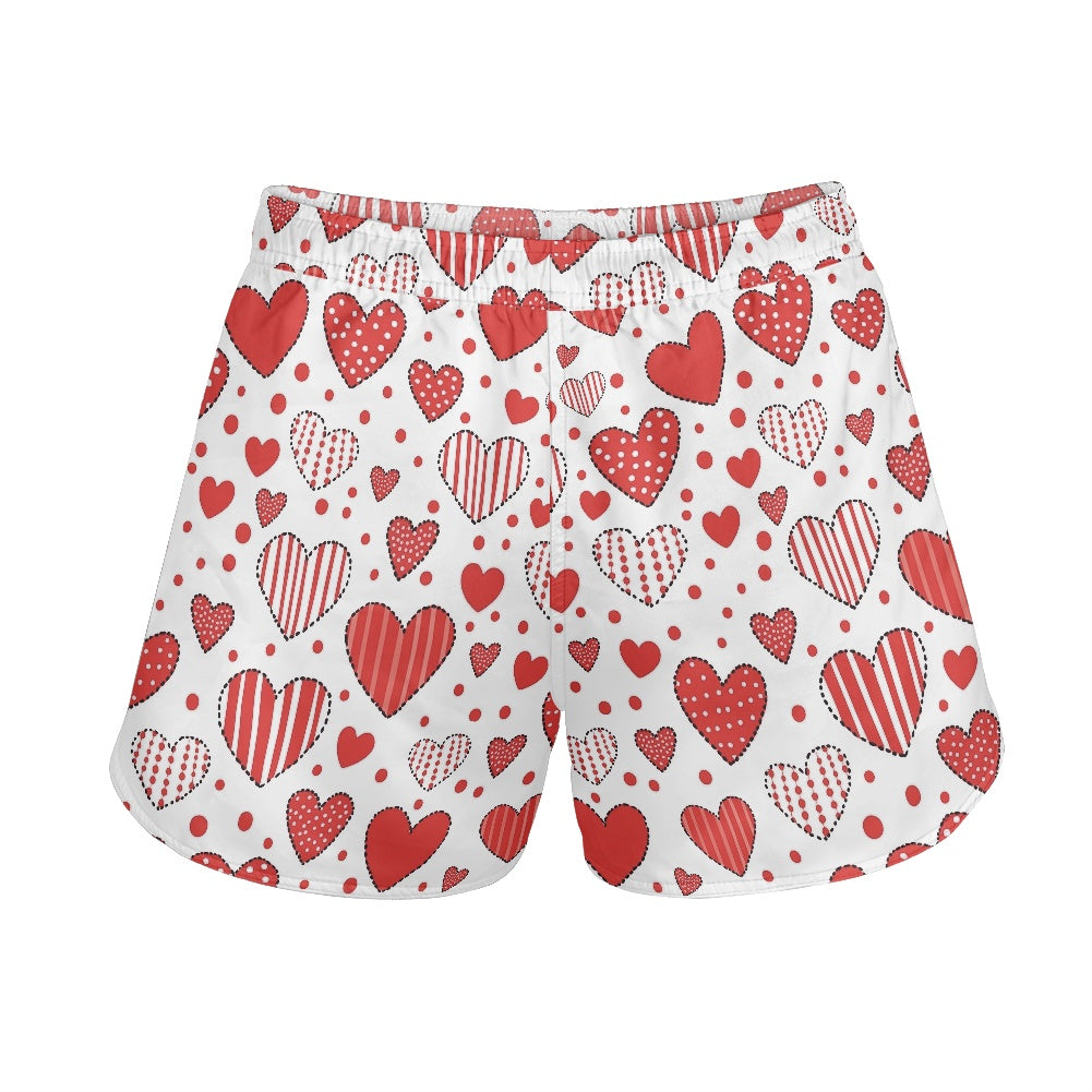Red Heart Patchwork Women’s Shorts