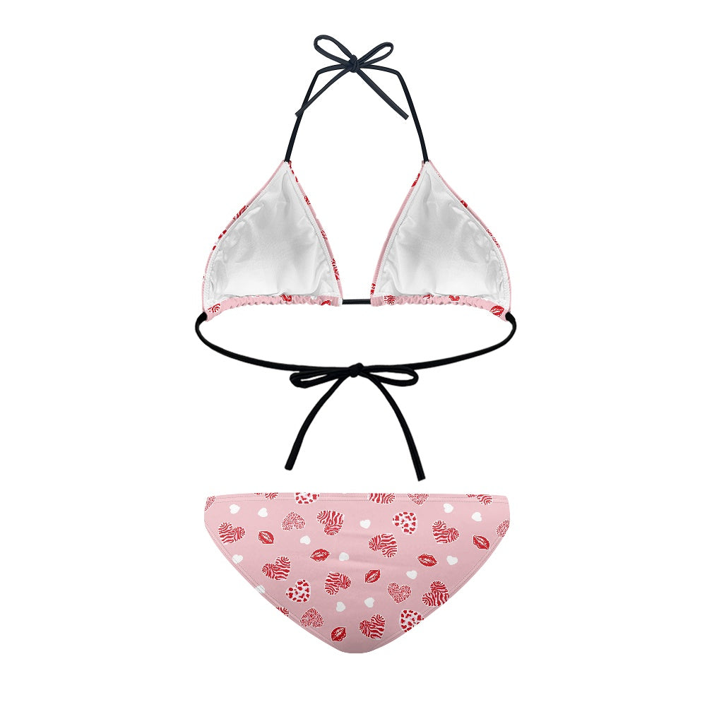 Zebra Heart Pattern Bikini
