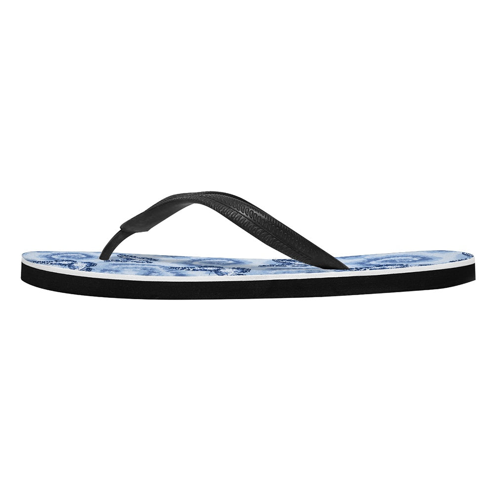 Butterfly Tie-Dye Print Flip Flops