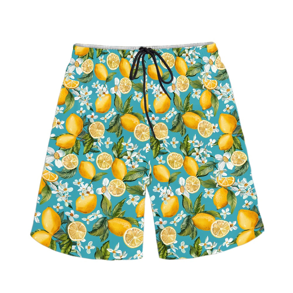 Men's Lemon Print Swim Shorts