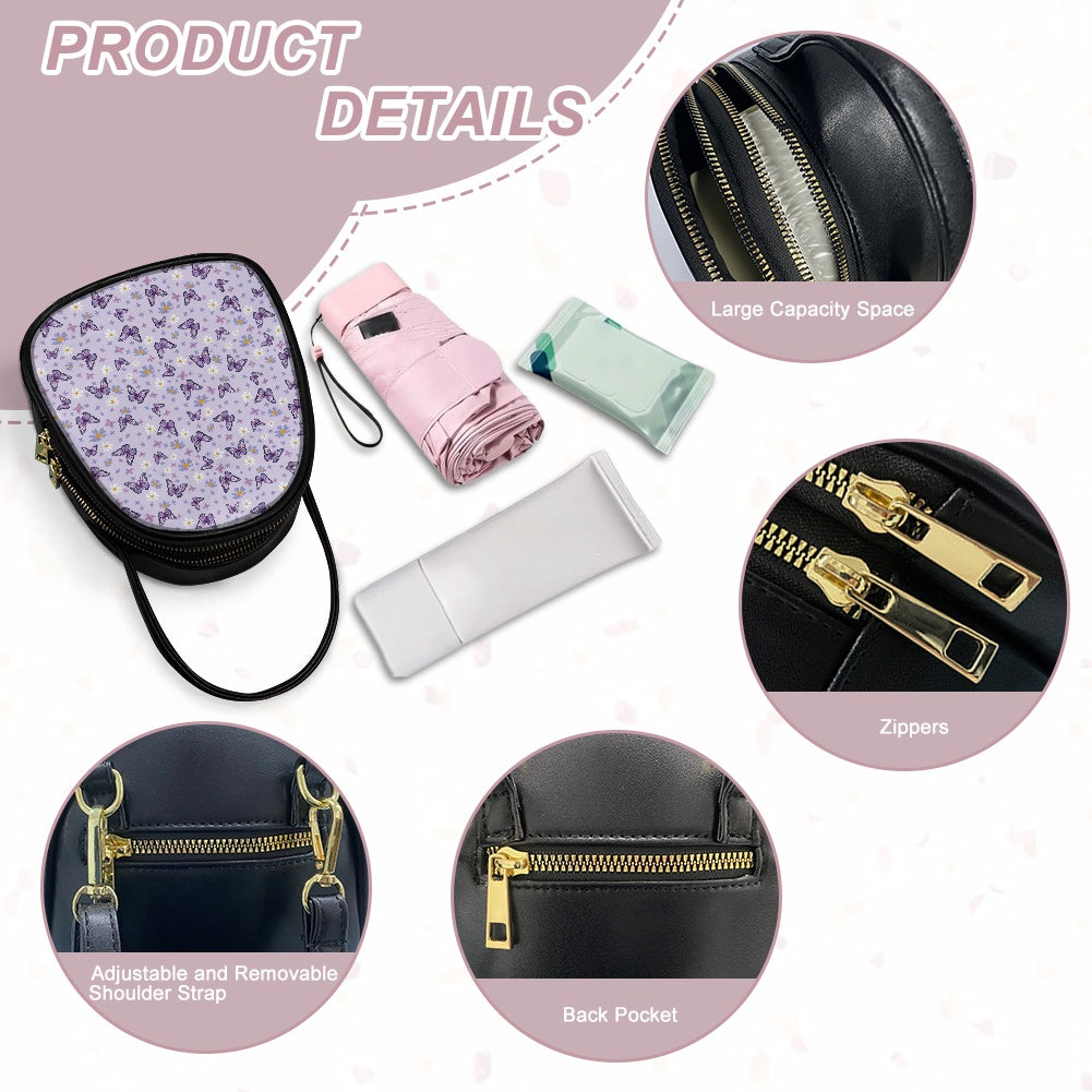 Butterfly Design Elegant Double-Layer Women’s Leather Square Bag