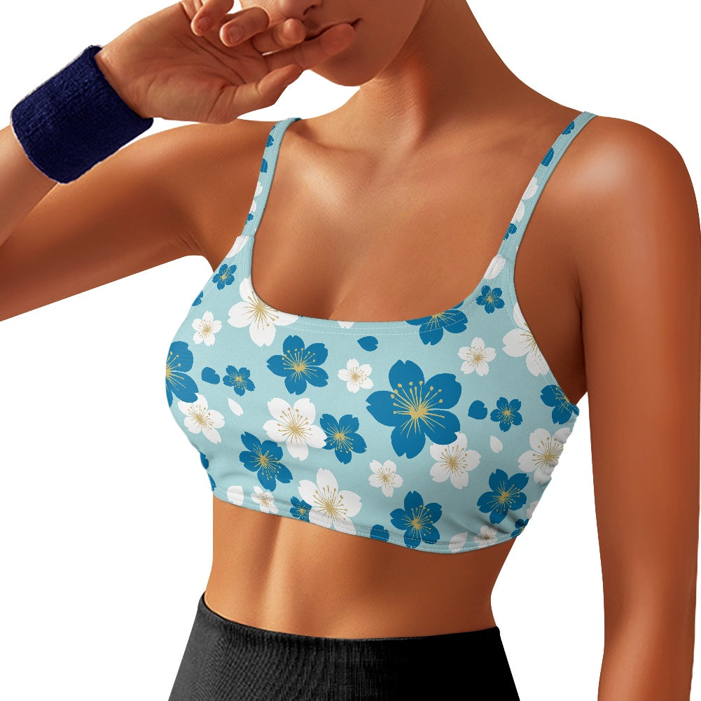 Blue Floral Women’s Sports Bra