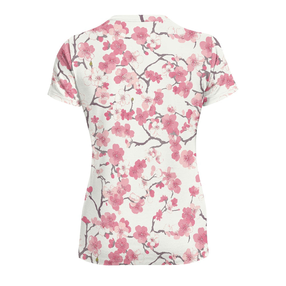 Cherry Blossom Ladies' Round Neck T-Shirt