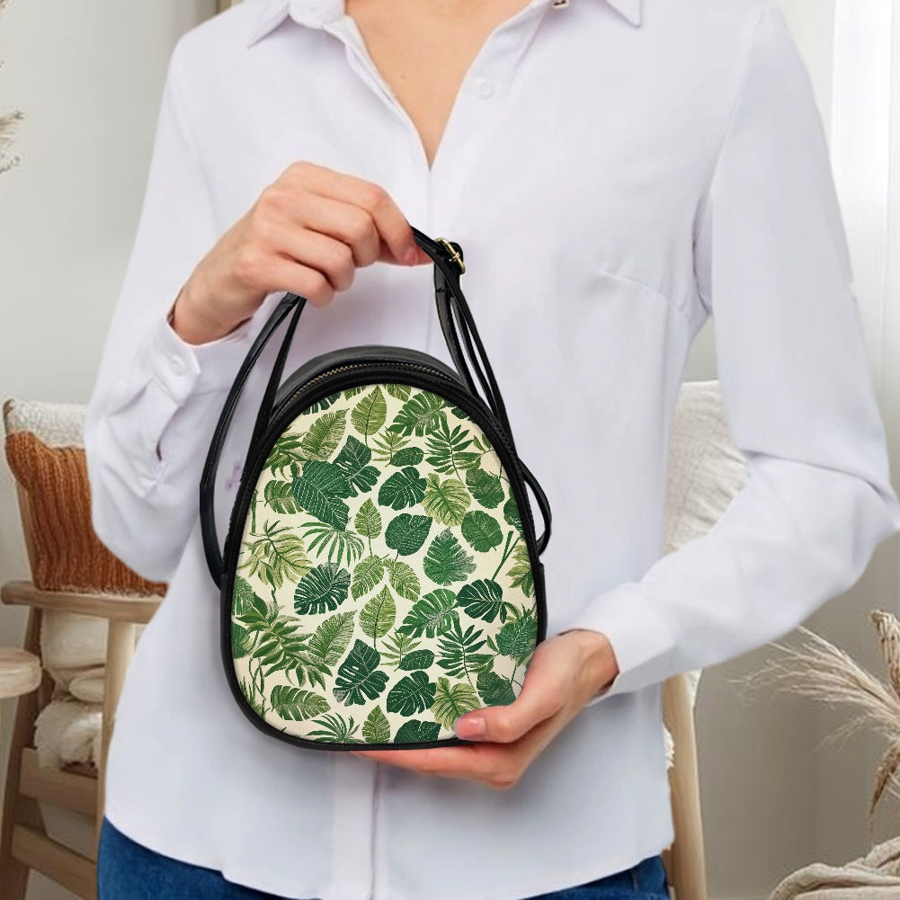 Green Leaf Stylish Double-Layer Women’s Leather Square Bag