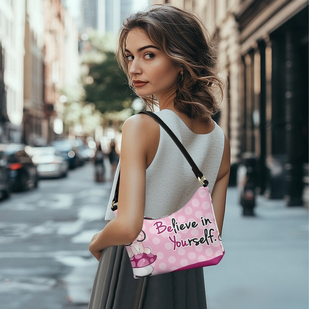 Believe in Yourself PU Women's Underarm Bag