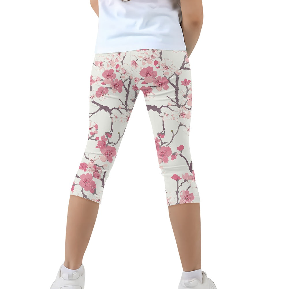 Cherry Blossom Kids' Capri Yoga Pants