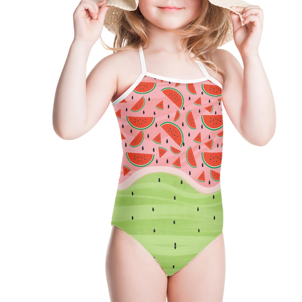Watermelon Print Kids’ One-Piece Swimsuit