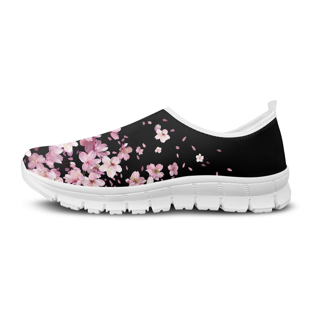 Black Cherry Blossom Low-Cut Casual Shoes
