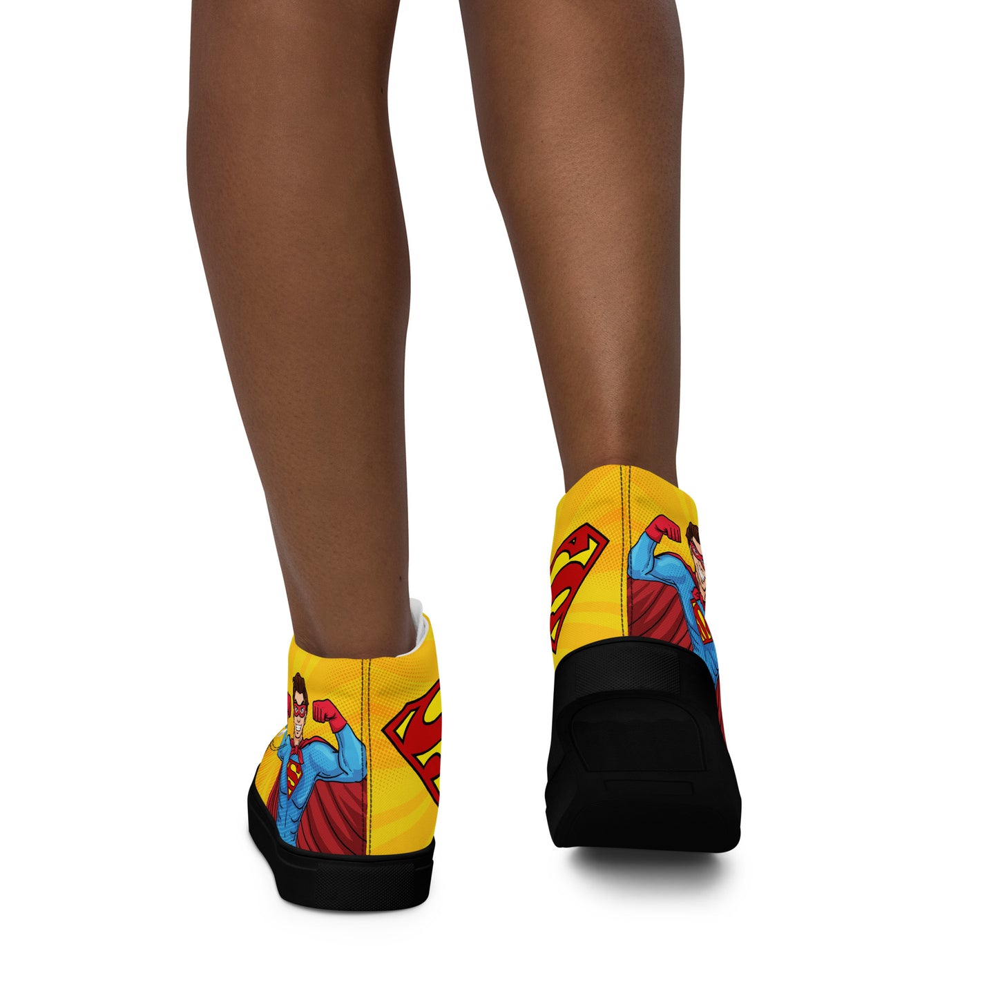 Superman Yellow Women's High Top Custom Sneakers