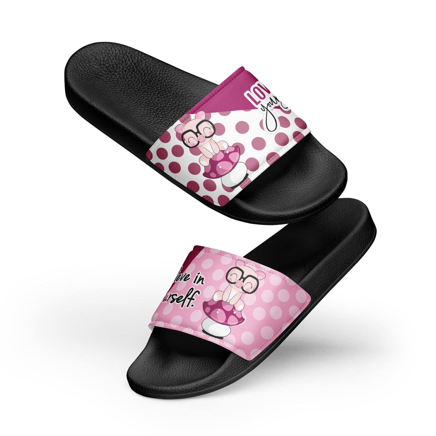 womens slides black
