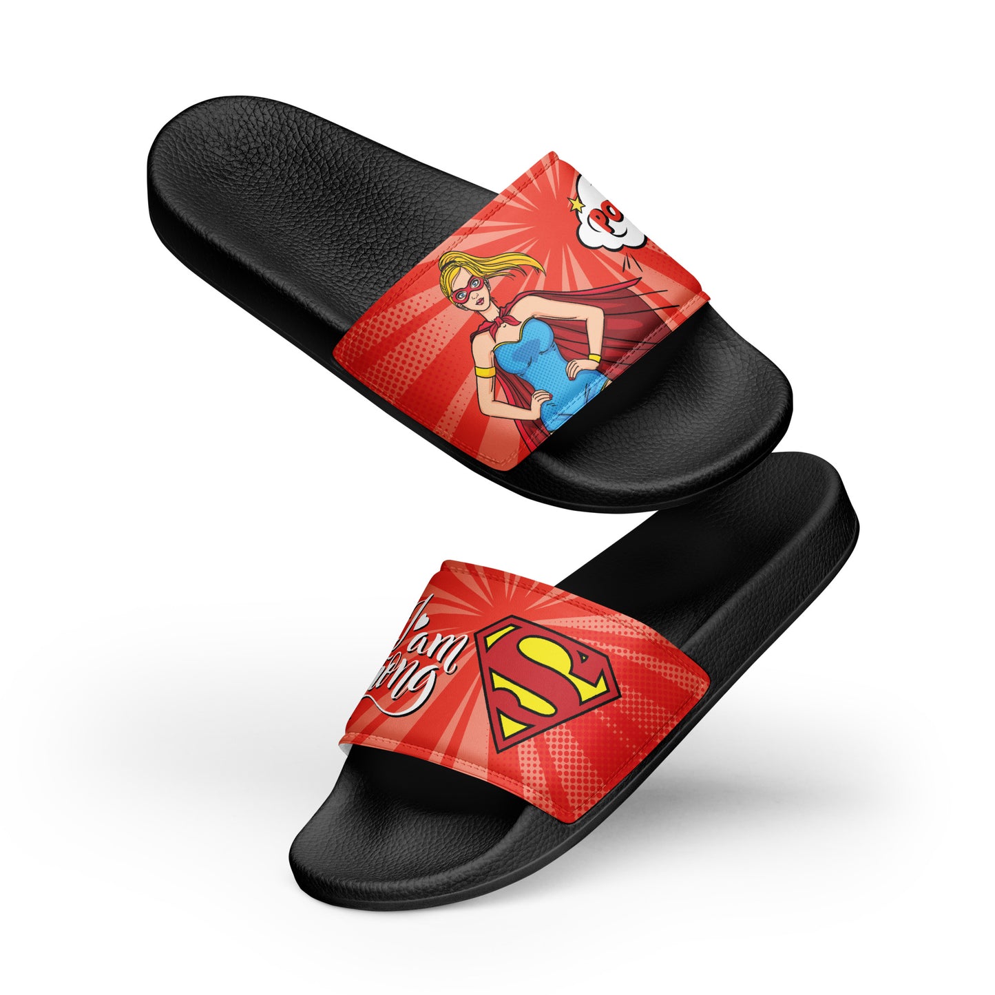 womens slides black