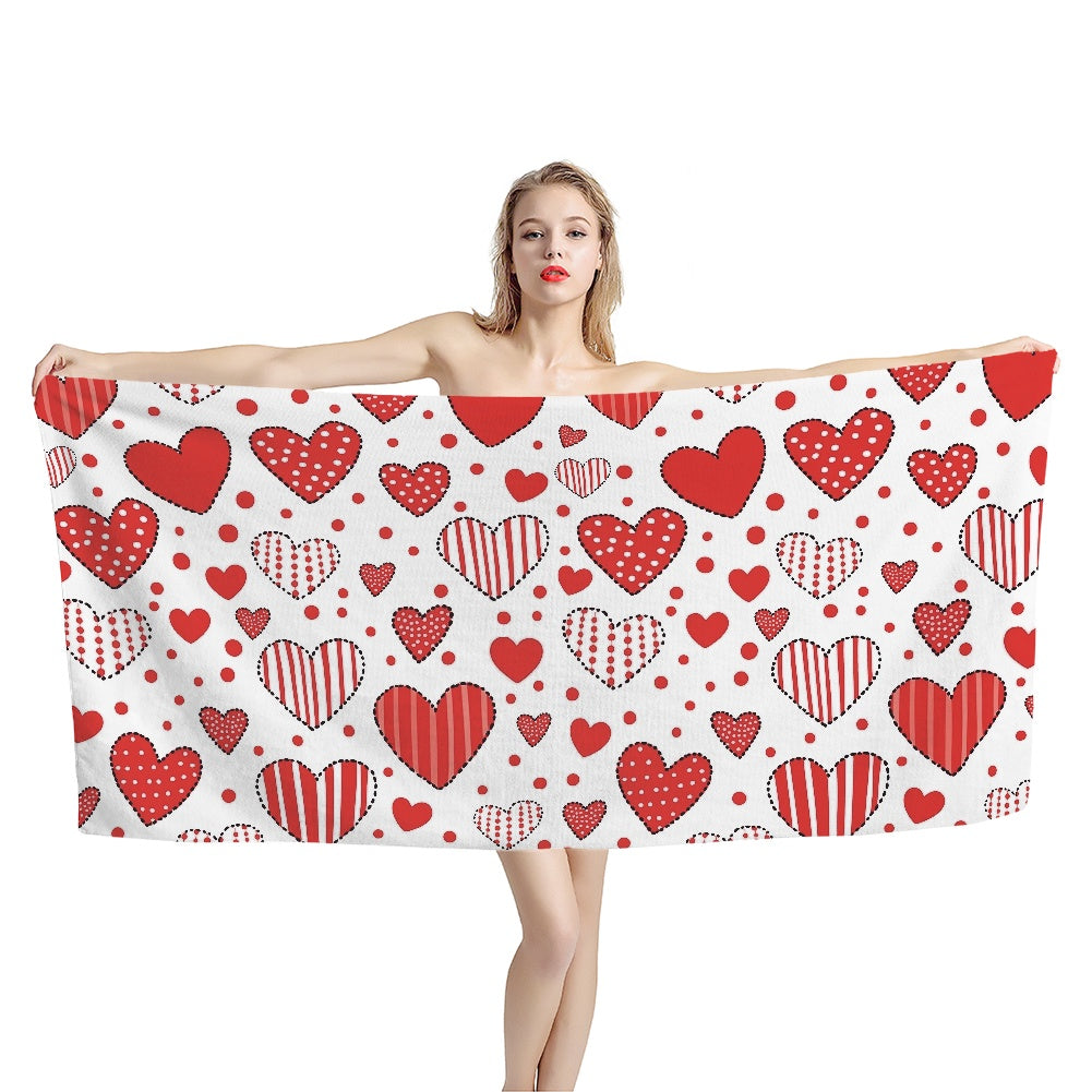 Chic Heart Pattern Towel