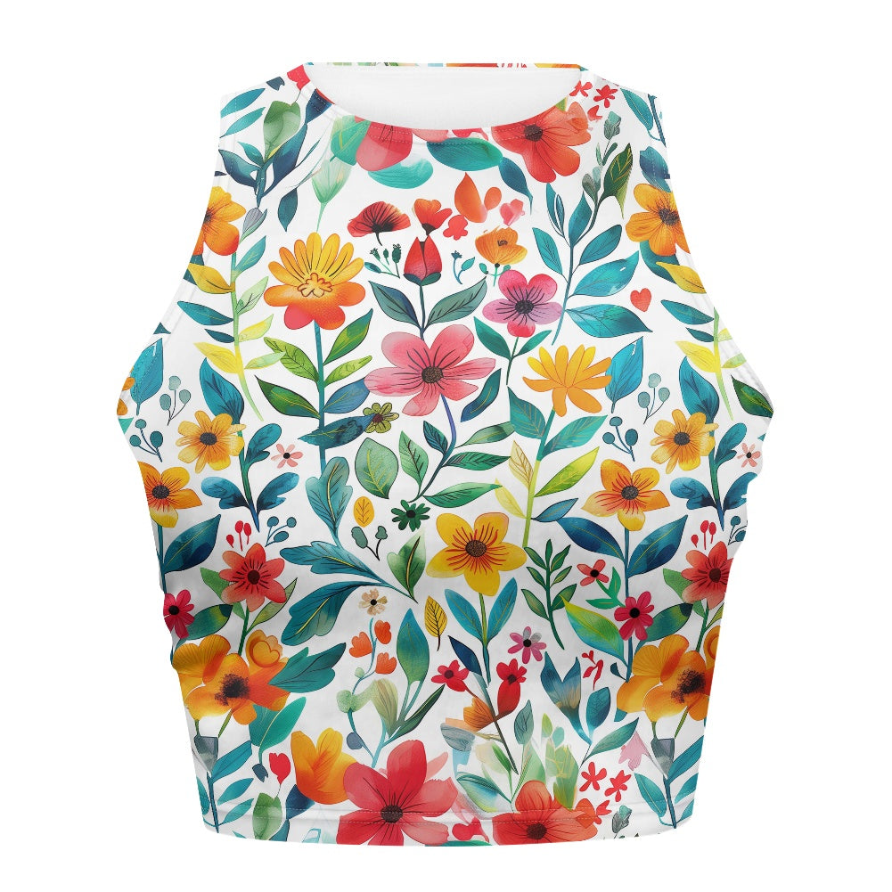 Stylish Floral Sleeveless Women Tight Tank Tops