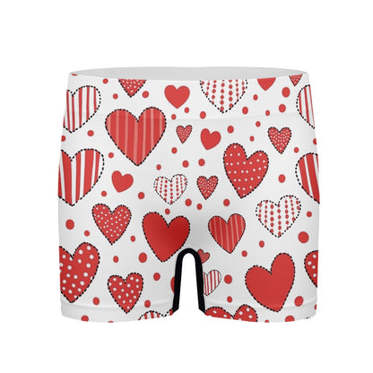 Patchwork Heart Design Men's Boxer Briefs