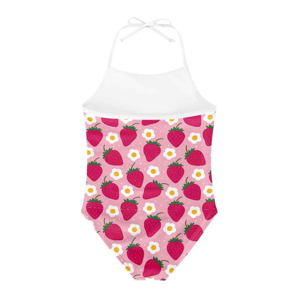 Strawberry Print Kids’ One-Piece Swimsuit