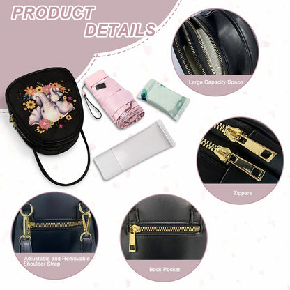 Elephant Floral Charming Double-Layer Women’s Leather Square Bag