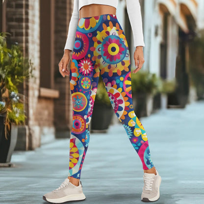Vibrant Mandala Women's Yoga Pants with Pockets