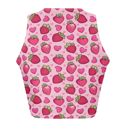 Strawberry Heart Women Tight Tank Tops