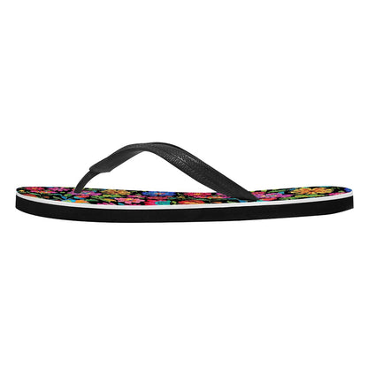 Bright Floral Pattern Flip Flops