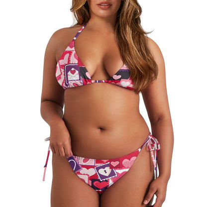 Love Letter Patchwork Halter Bikini