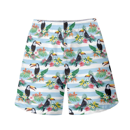 Men's Tropical Toucan Print Swim Shorts
