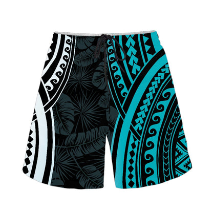 Men's Tribal Blue Accent Swim Shorts