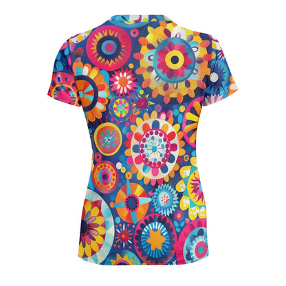 Vibrant Mandala Ladies' Round Neck T-Shirt