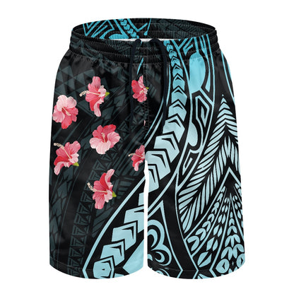 Men's Tribal Hibiscus Print Swim Shorts