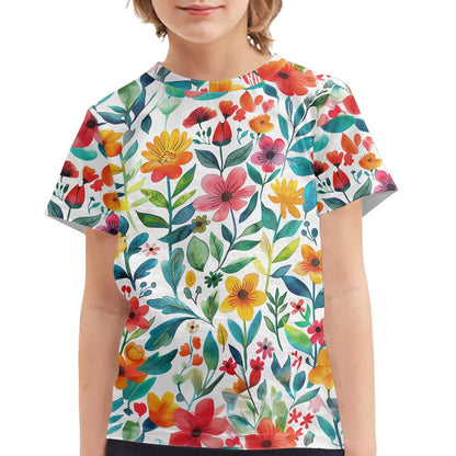 Vibrant Floral Print Children's T-shirt