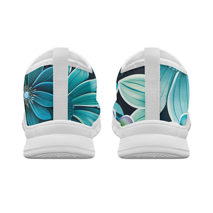 Blue Floral Low-Cut Casual Shoes