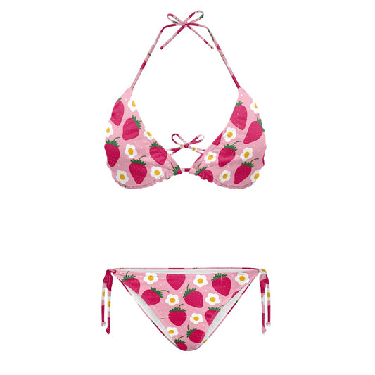 Sweet Strawberry Bliss Halter Bikini
