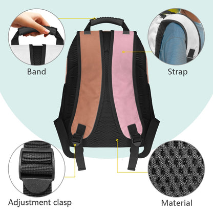 Adorable Pug Print Backpack with Checkered Design – 17-Inch School Bag