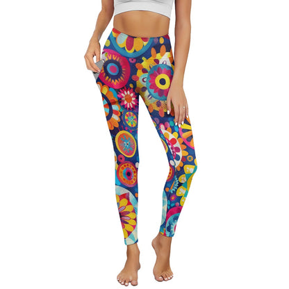 Vibrant Mandala Women's Yoga Pants with Pockets