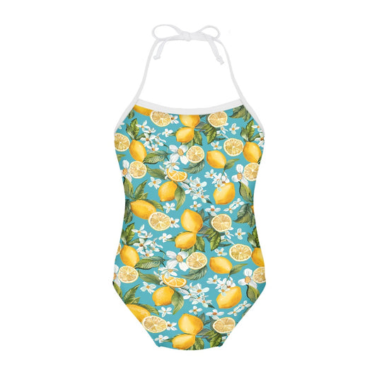 Lemon Print Kids’ One-Piece Swimsuit