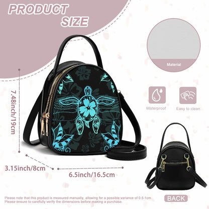 Tribal Turtle Stylish Double-Layer Women’s Leather Square Bag