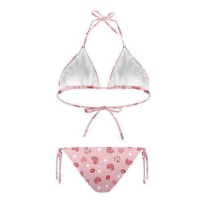 Lips and Hearts Love Print Bikini