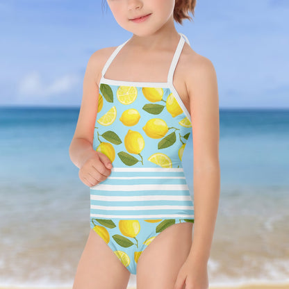 Striped Lemon Kids’ One-Piece Swimsuit