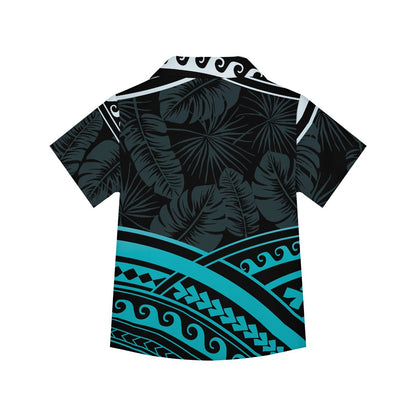 Polynesian Print Hawaiian Shirt for Kids
