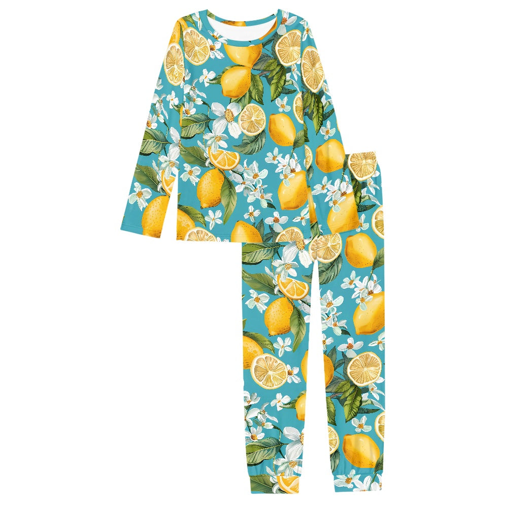 Lemon Bloom Men's Pajama Suit