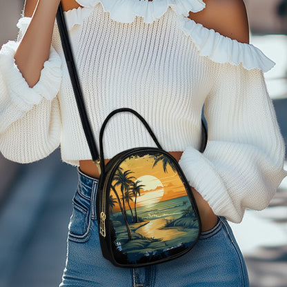 Sunset Beach Elegant Double-Layer Women’s Leather Square Bag