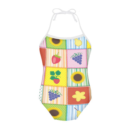 Patchwork Fruit Kids’ One-Piece Swimsuit