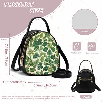 Green Leaf Stylish Double-Layer Women’s Leather Square Bag